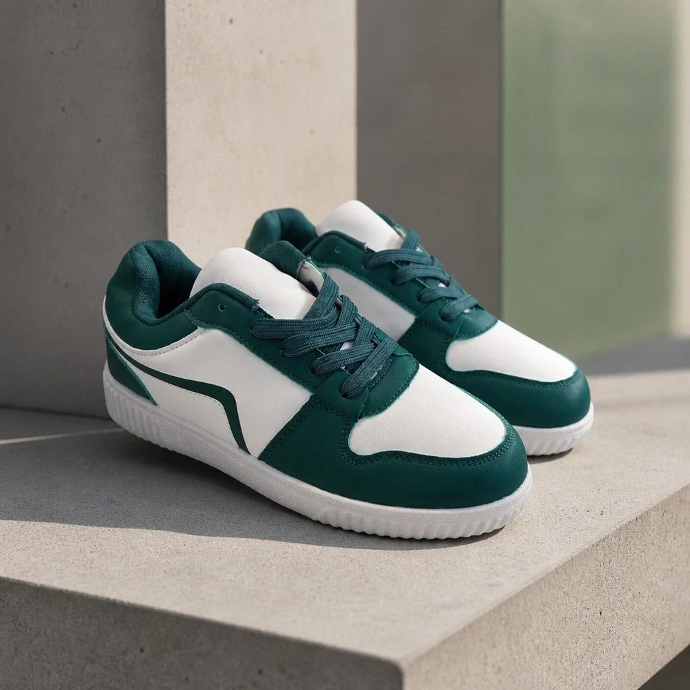 Teal & White Color Block Platform Sneaker Size 40 New Without Box